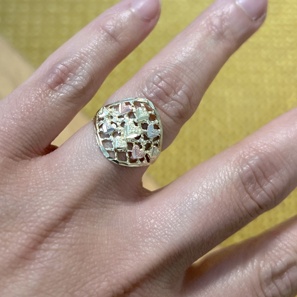 10k three tone gold ring